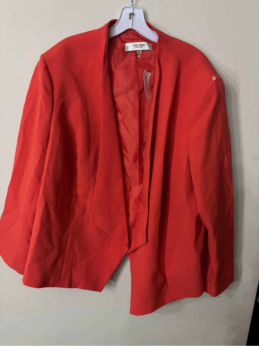 Jones Studio Bright Coral Open-Front Blazer